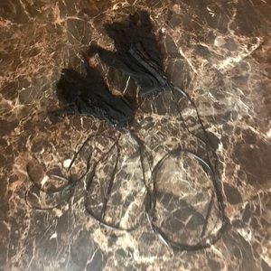 Black Lace-Up Gloves